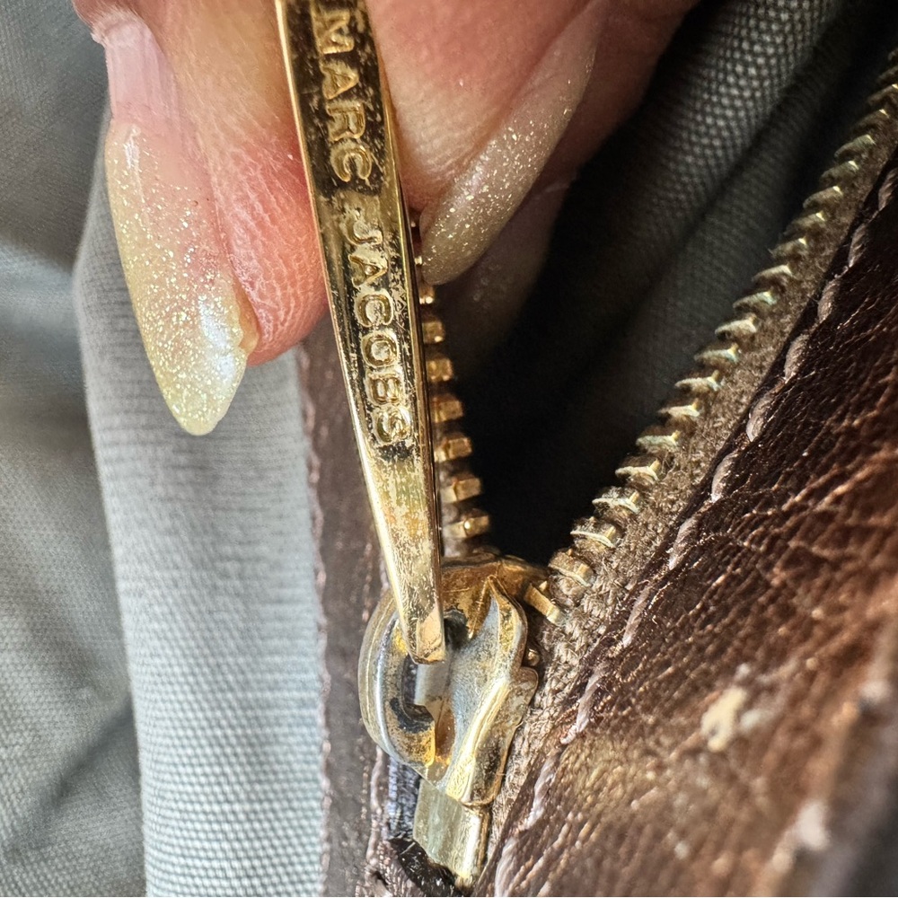 Marc Jacobs Made in Italy Quilted Bronze Metallic Leather Satchel Bag - Picture 15 of 17